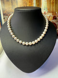 Vintage 18ct Gold Diamond set Clasp 8.3mm AAAA South Sea Saltwater Pearl Necklace - N015