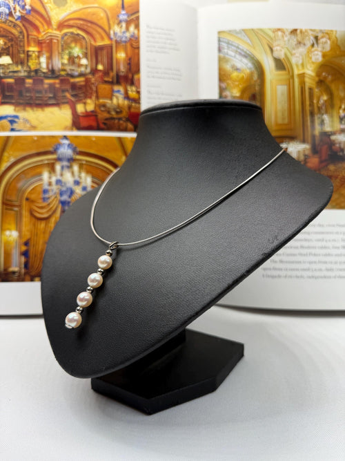 18ct White Gold 17.5 inch South Sea Pearl Pendant Necklace - N-050