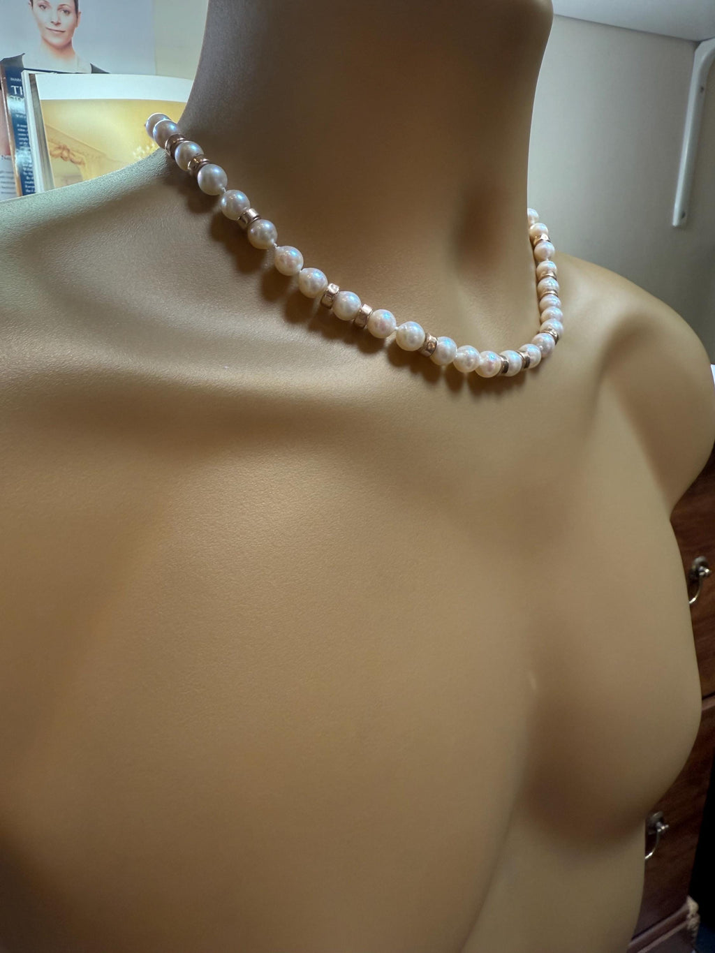 Vintage 9ct Gold Akoya Saltwater Pearl Necklace - N035