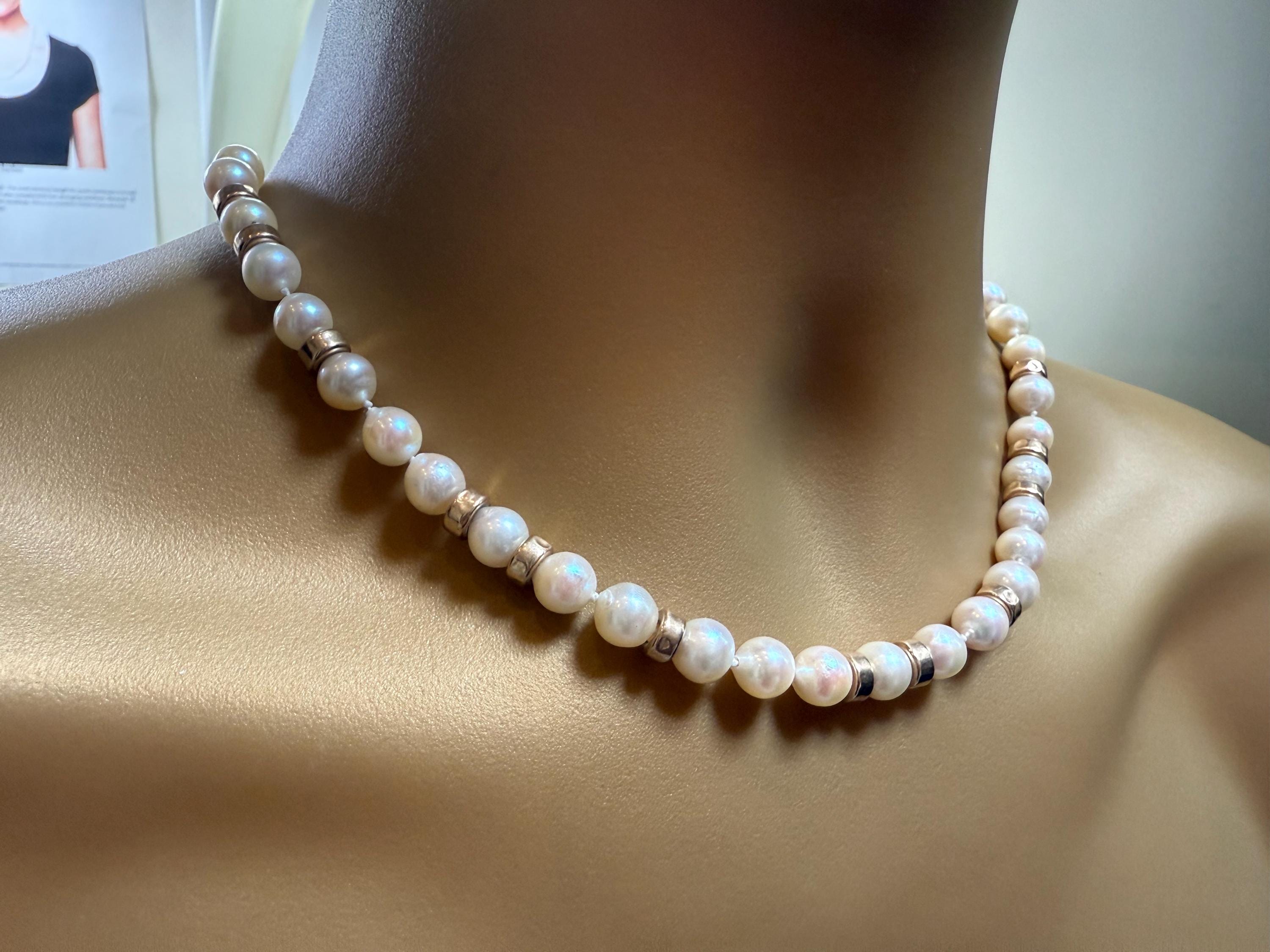 Vintage 9ct Gold Akoya Saltwater Pearl Necklace - N035