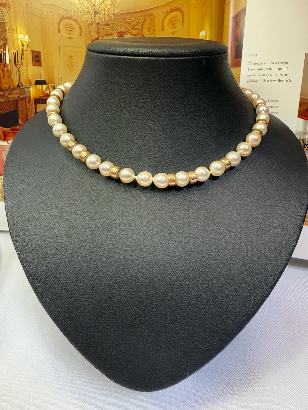 Vintage 9ct Gold Akoya Saltwater Pearl Necklace - N035