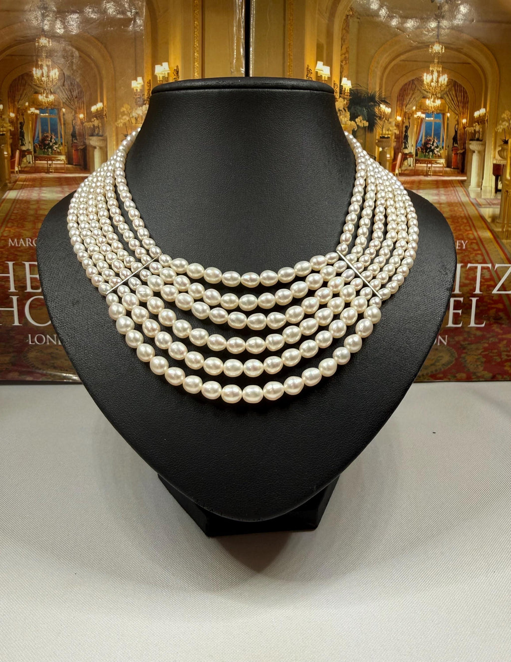 Graduated Six Strand Cultured Freshwater Pearl Necklace N-109