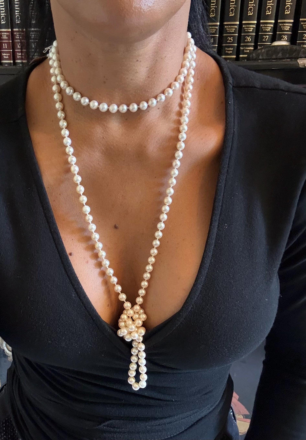Vintage 53in  Japanese Akoya Saltwater Pearl Endless Strand Necklace - N-153