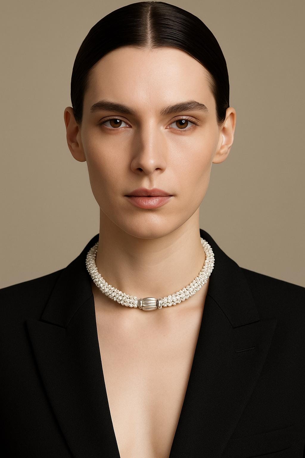 Woven Real Freshwater Pearl Necklace Choker 14ct Clasp Gift Idea - N113