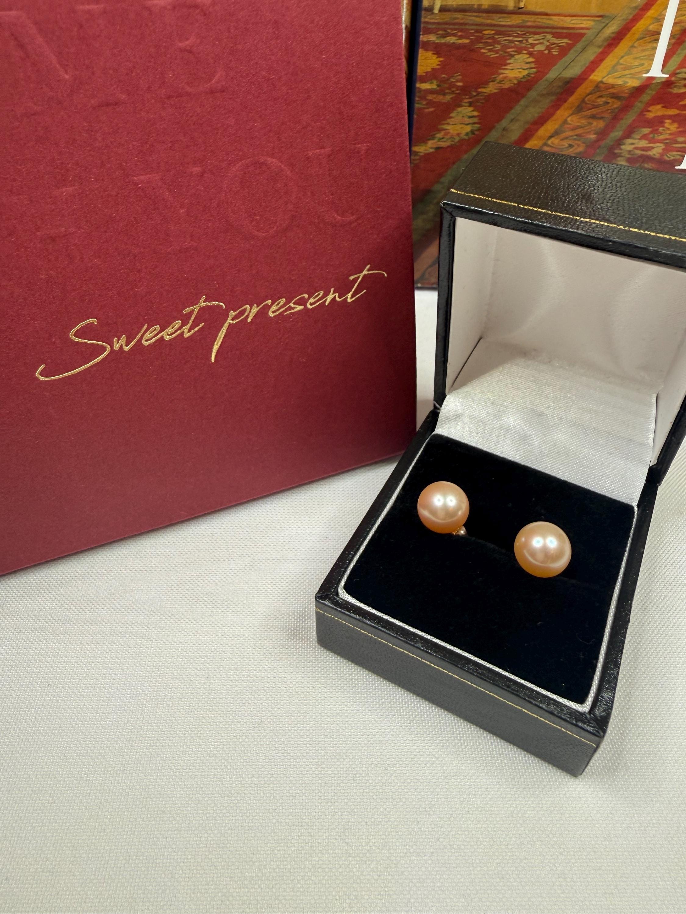 New 9ct Gold Real Cultured Pearl Stud Earrings 9mm Round Pearls - N127