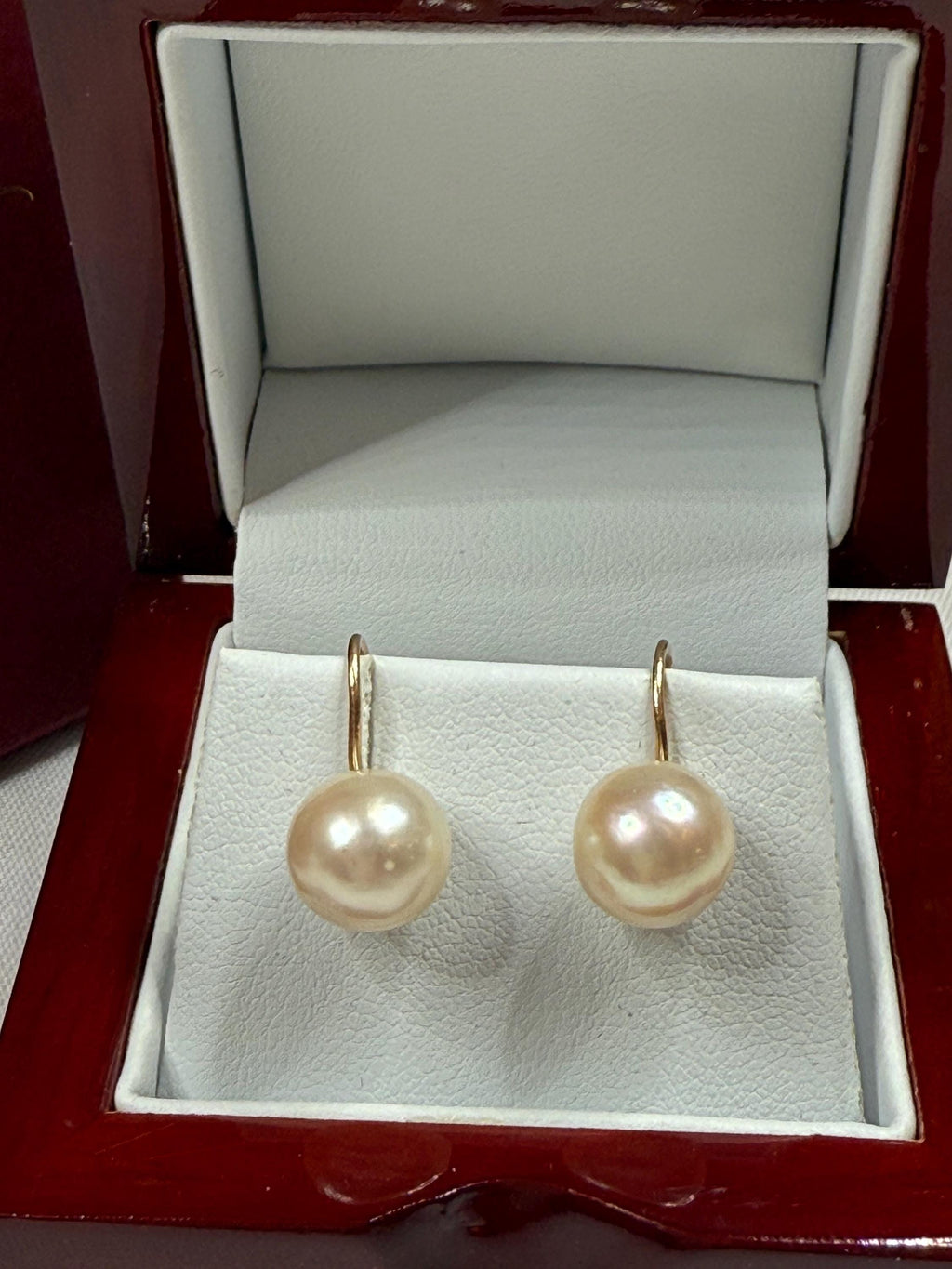 Vintage 1950s 14ct Gold South Sea Pearl Non-Pierced Earrings - E098