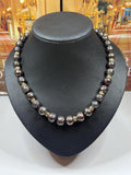 New 14ct Ruby, Sapphire, Emerald, Diamond Heavy Tahitian Pearl Necklace with 14ct Gem Set clasp -N018
