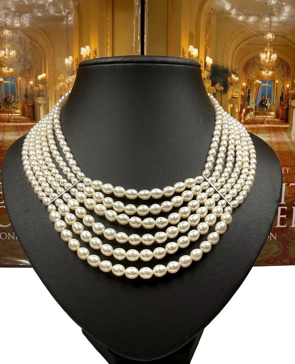 Graduated Six Strand Cultured Freshwater Pearl Necklace N-109