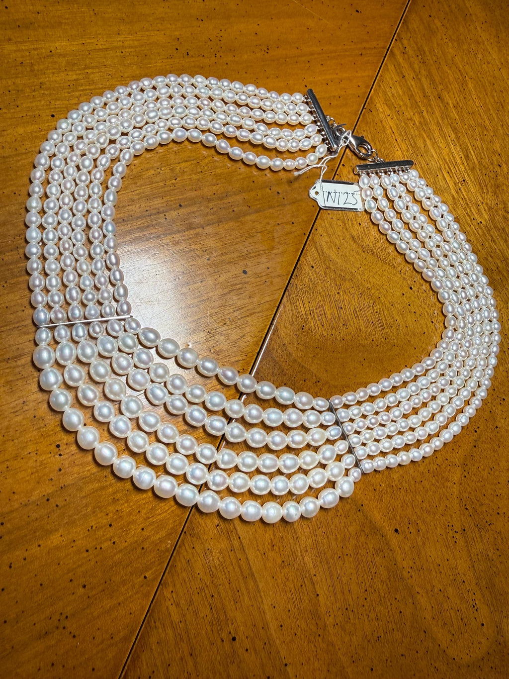 Graduated Six Strand Cultured Freshwater Pearl Necklace N-109