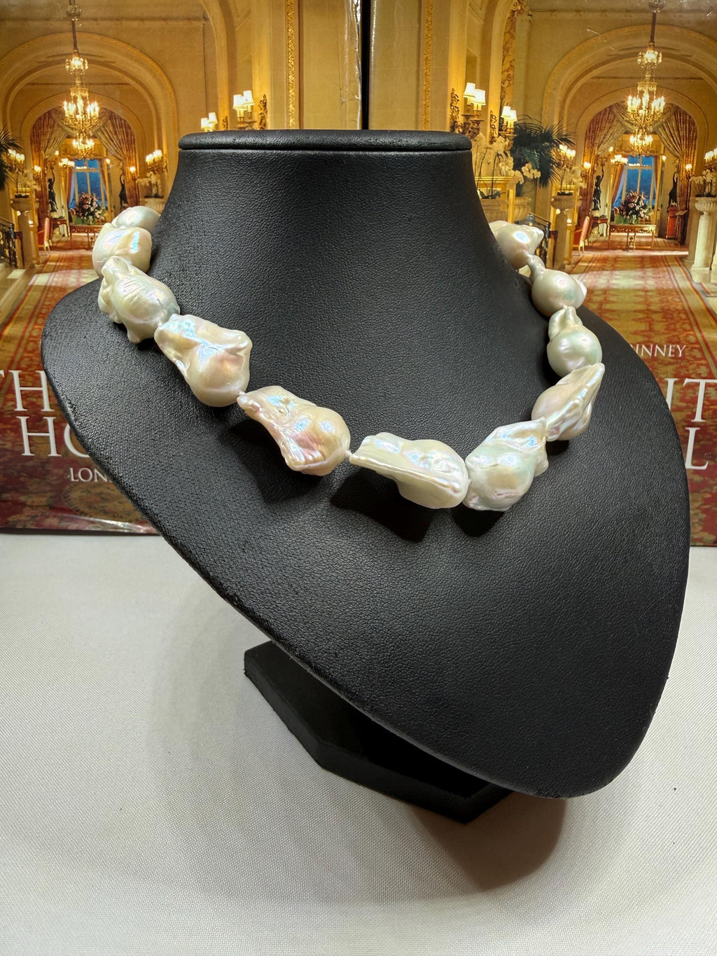 Huge Saltwater Keshi Pearl Necklace Magnectic Clasp N-124