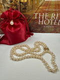 18ct Yellow Gold 25in Japanese Saltwater Akoya Pearl Necklace 6mm - N055