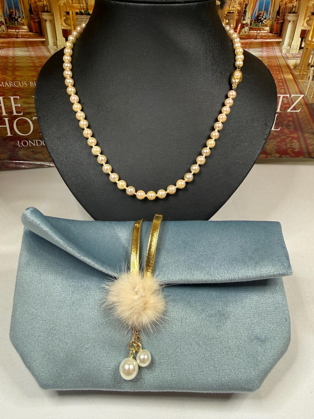 Vintage 9ct Gold Japanese Akoya Saltwater Pearl Necklace High Quality 19.5in - N157A