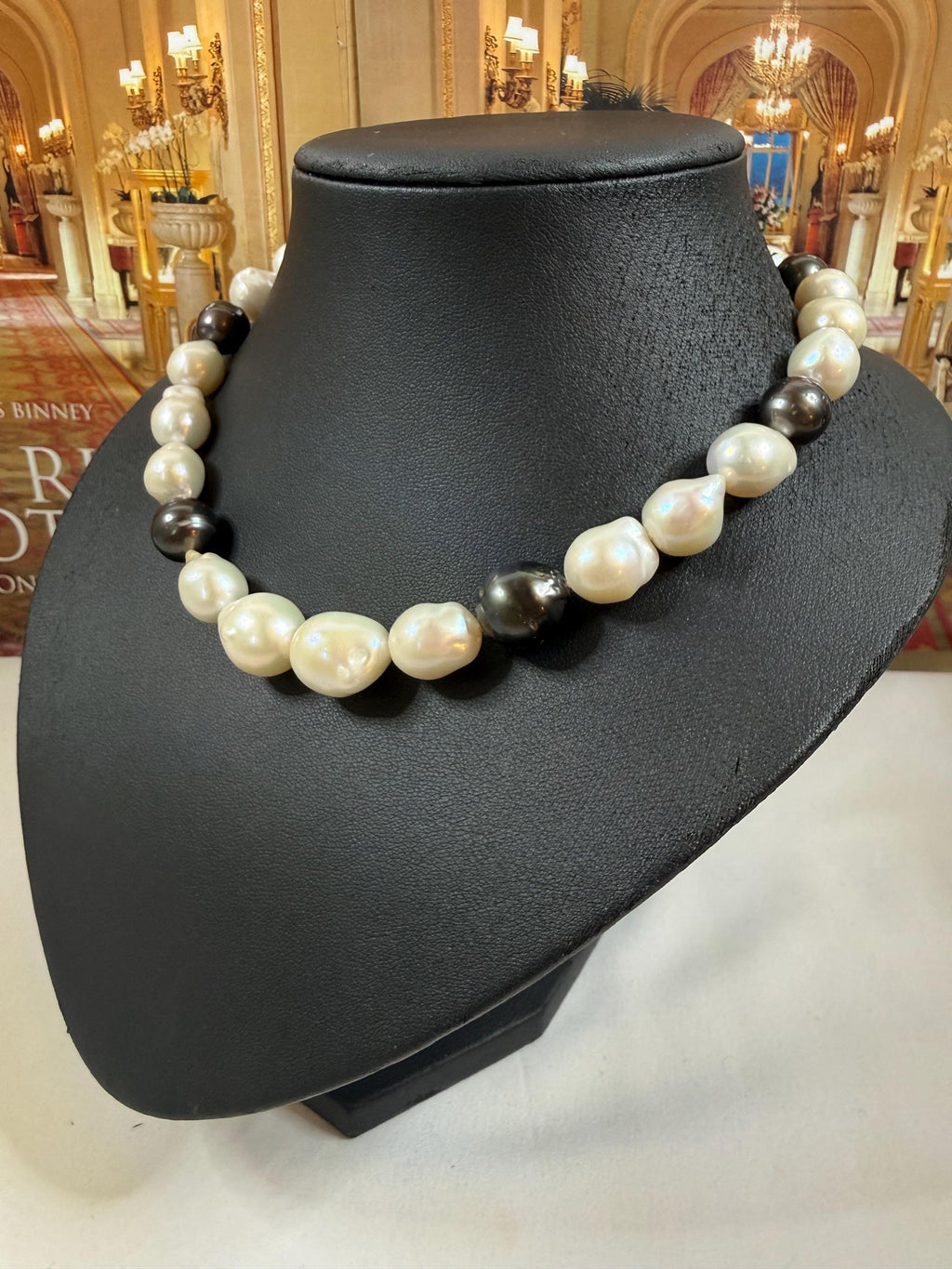 Baroque South Sea & Tahitian Pearl Necklace - 17mm, Silver Clasp - N-030