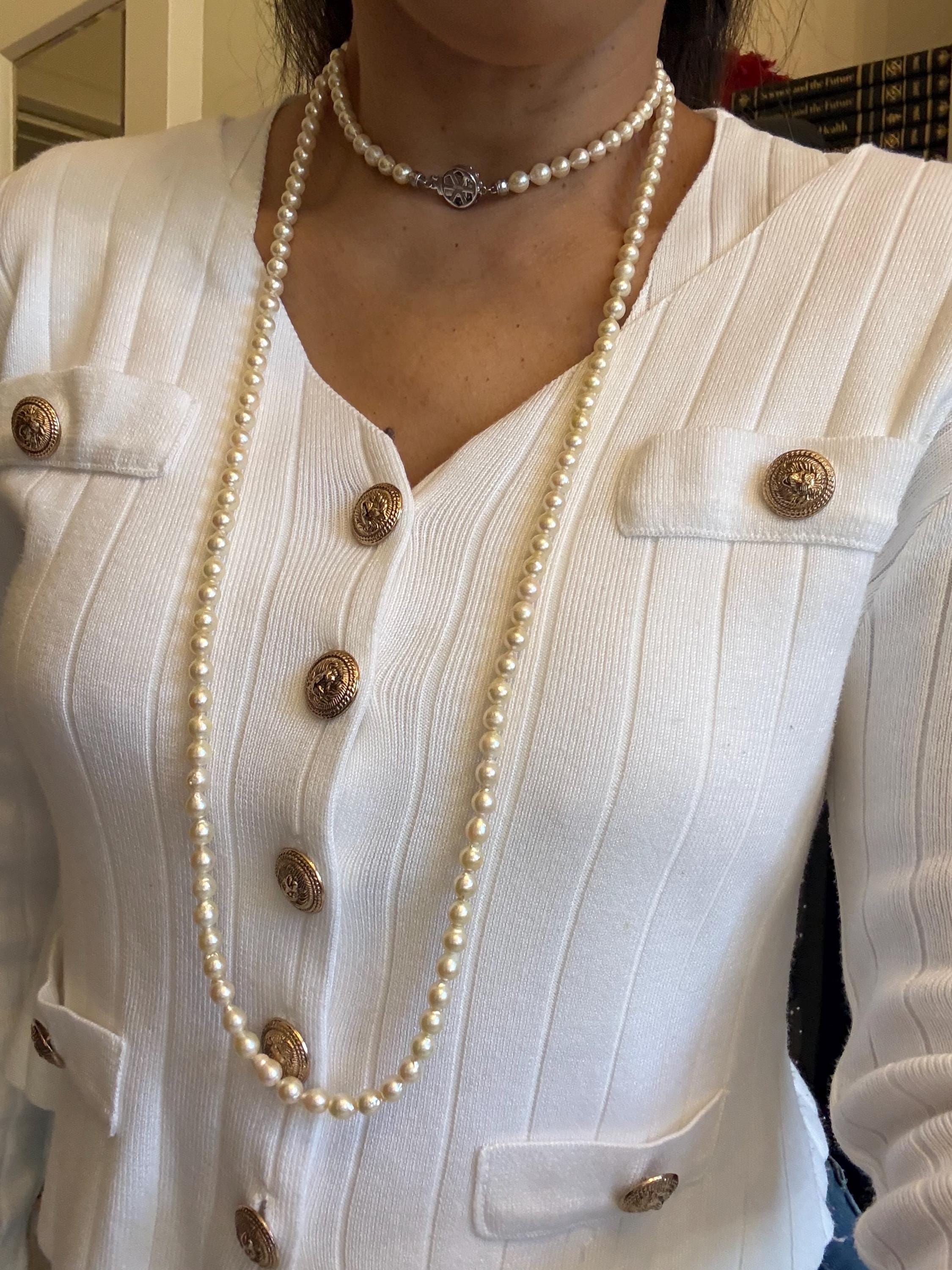 Vintage 50in Golden Tone Freshwater Pearl Rope Necklace - N-169
