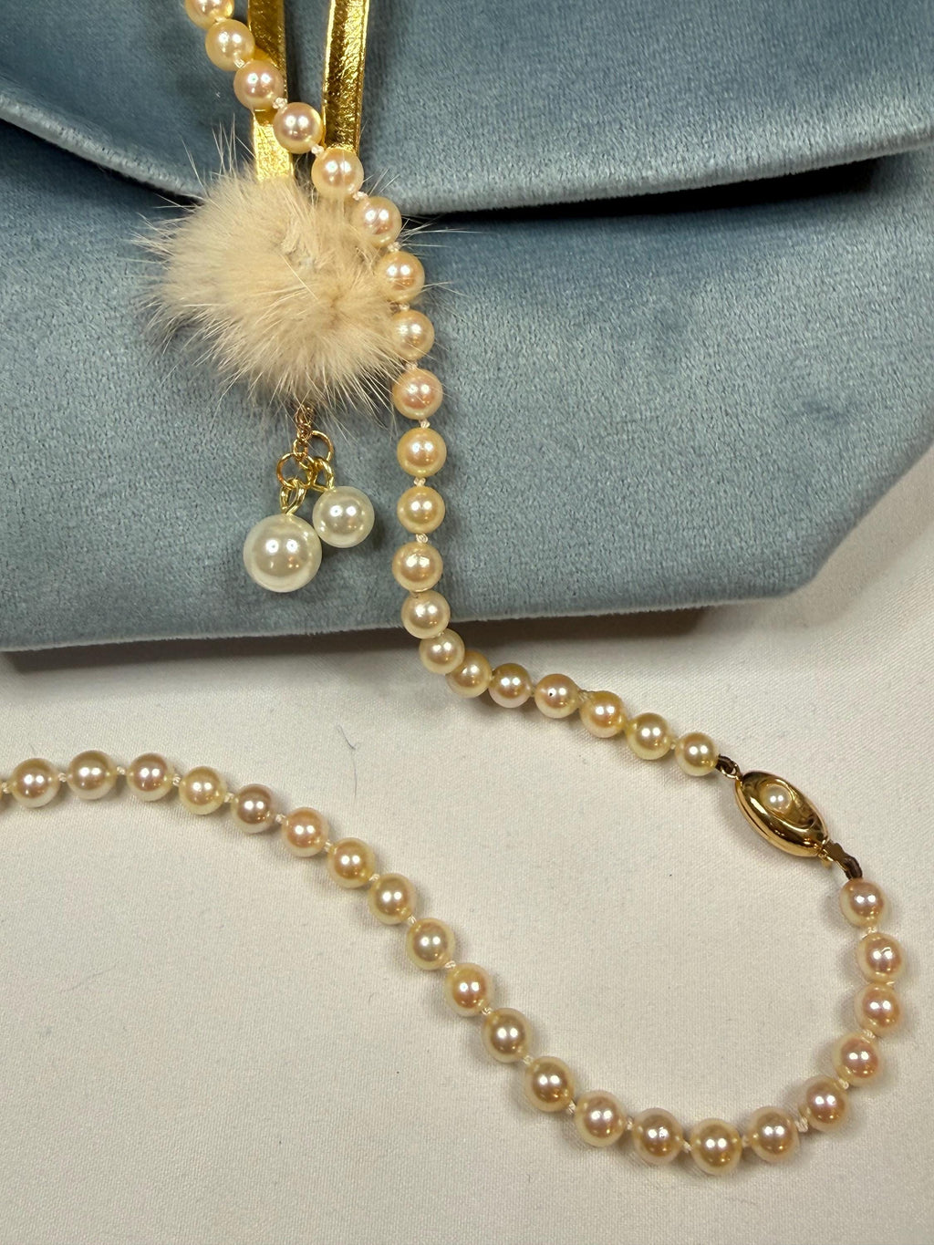 Vintage 9ct Gold Japanese Akoya Saltwater Pearl Necklace High Quality 19.5in - N157A