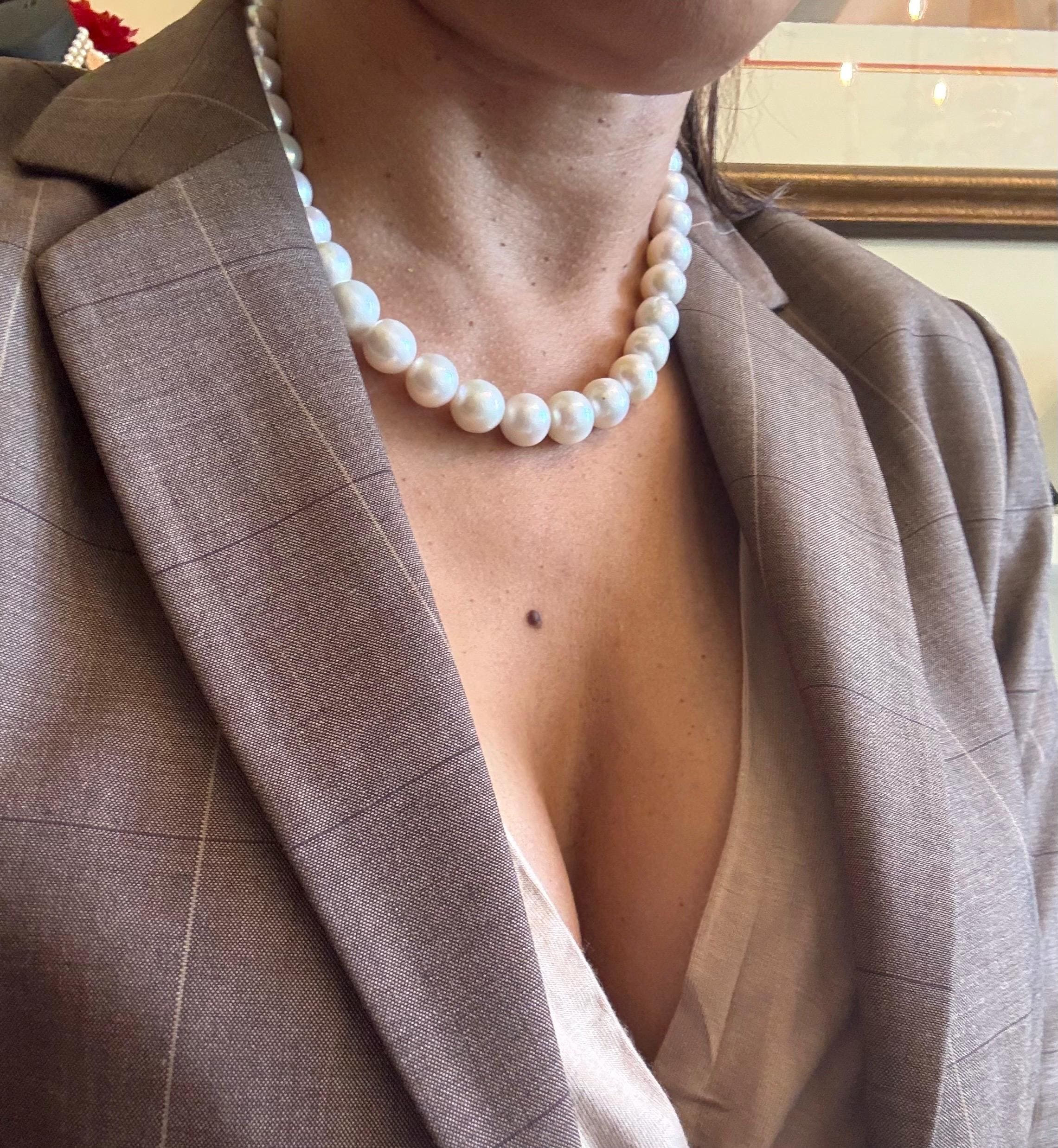 New 11mm Freshwater Pearl Necklace 16.5in High Quality- N155