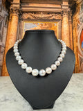 Vintage South Sea Pearl Necklace - 18ct Gold, Diamond Clasp, 19 inch - N037