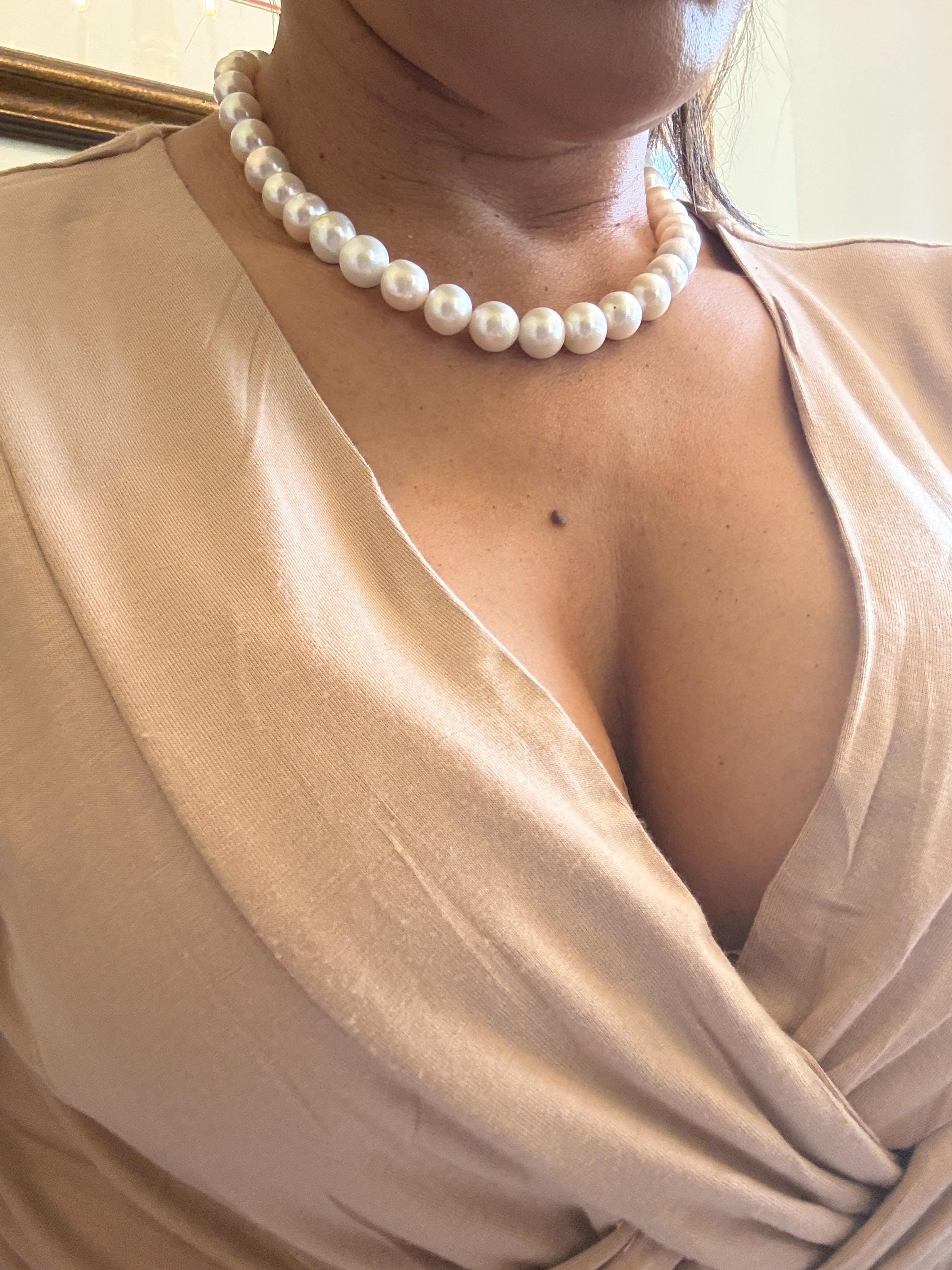 New 11mm Freshwater Pearl Necklace 16.5in High Quality- N155