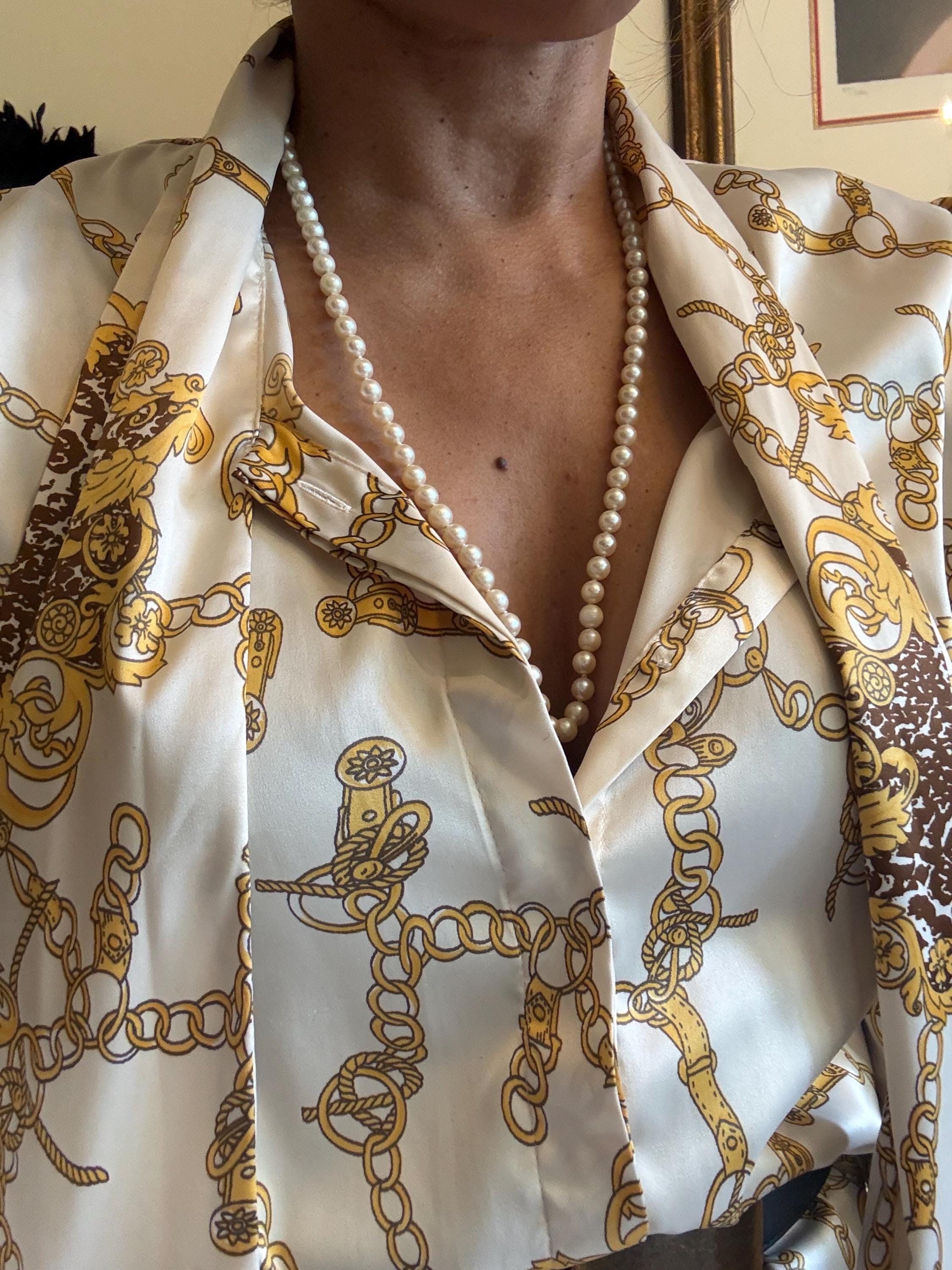 Vintage 18ct Gold Saltwater Akoya Pearl Necklace 25in Gift Idea - N055