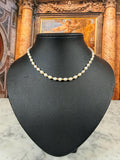 18Ct Yellow Gold Bead and Freshwater Pearl Necklace- N-078