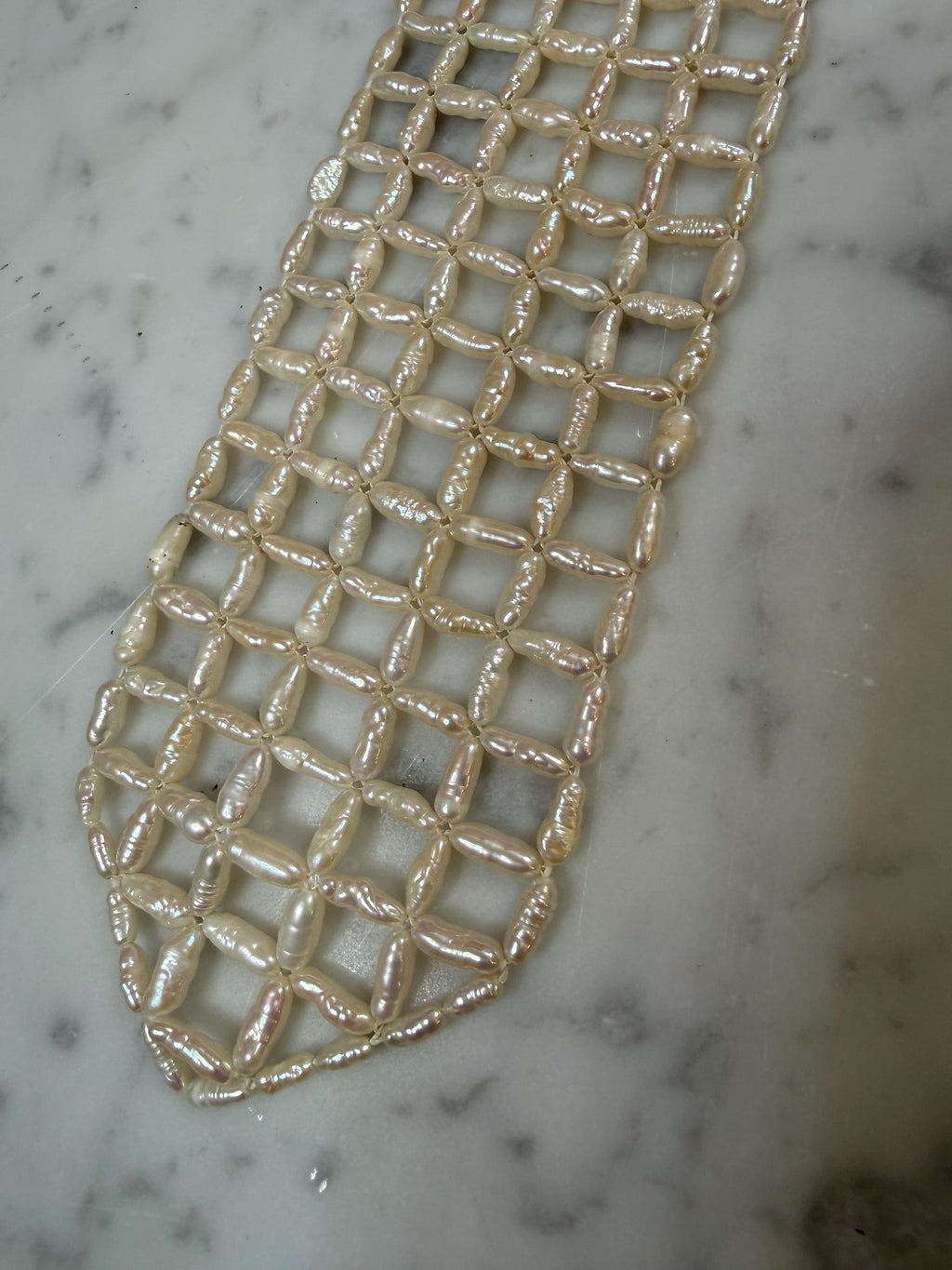 Estate Freshwater Pearl Neck Tie Necklace- N125