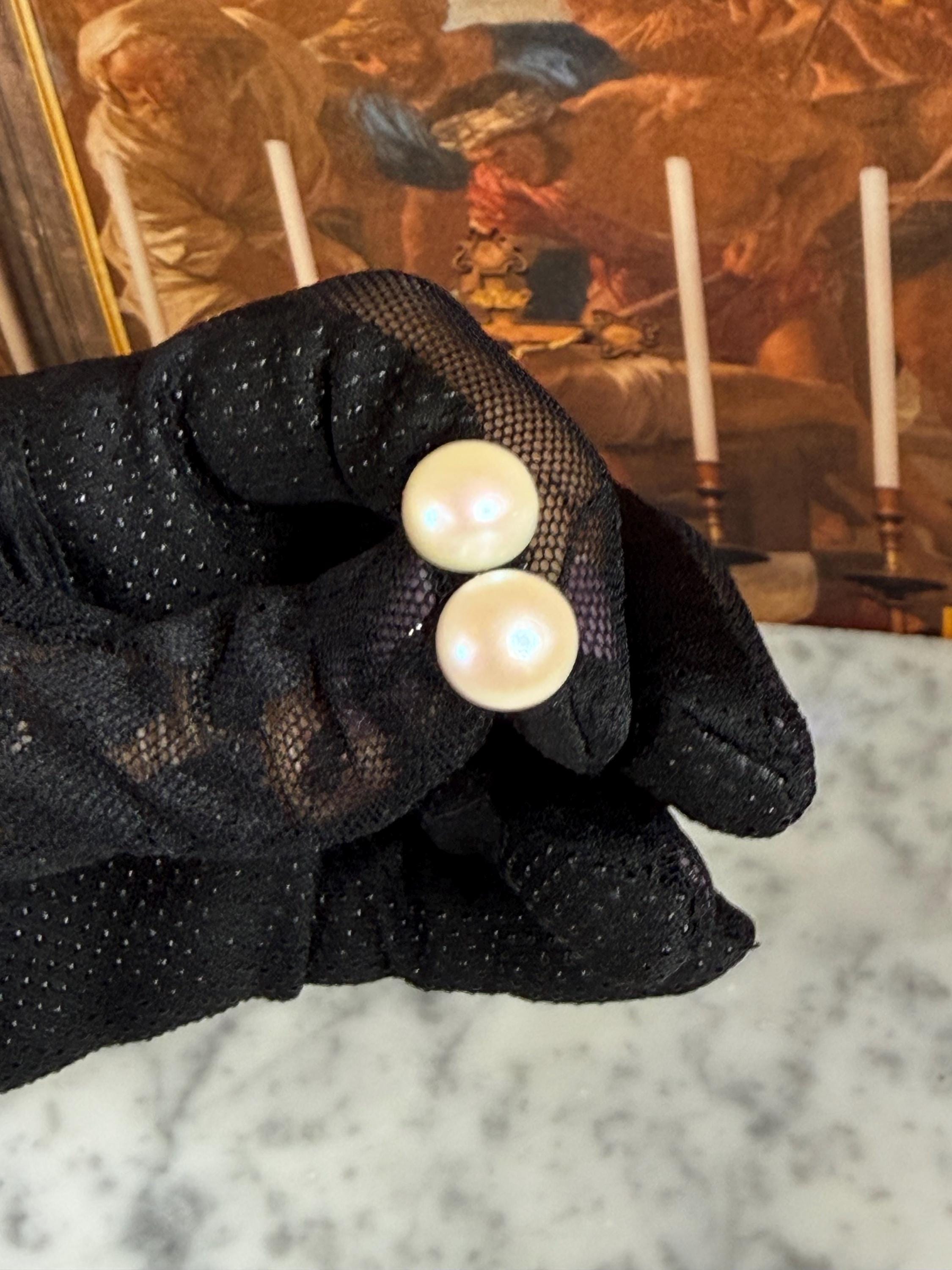 New 18ct Huge 13mm Glamorous Freshwater Pearl Stud Earrings - E-085