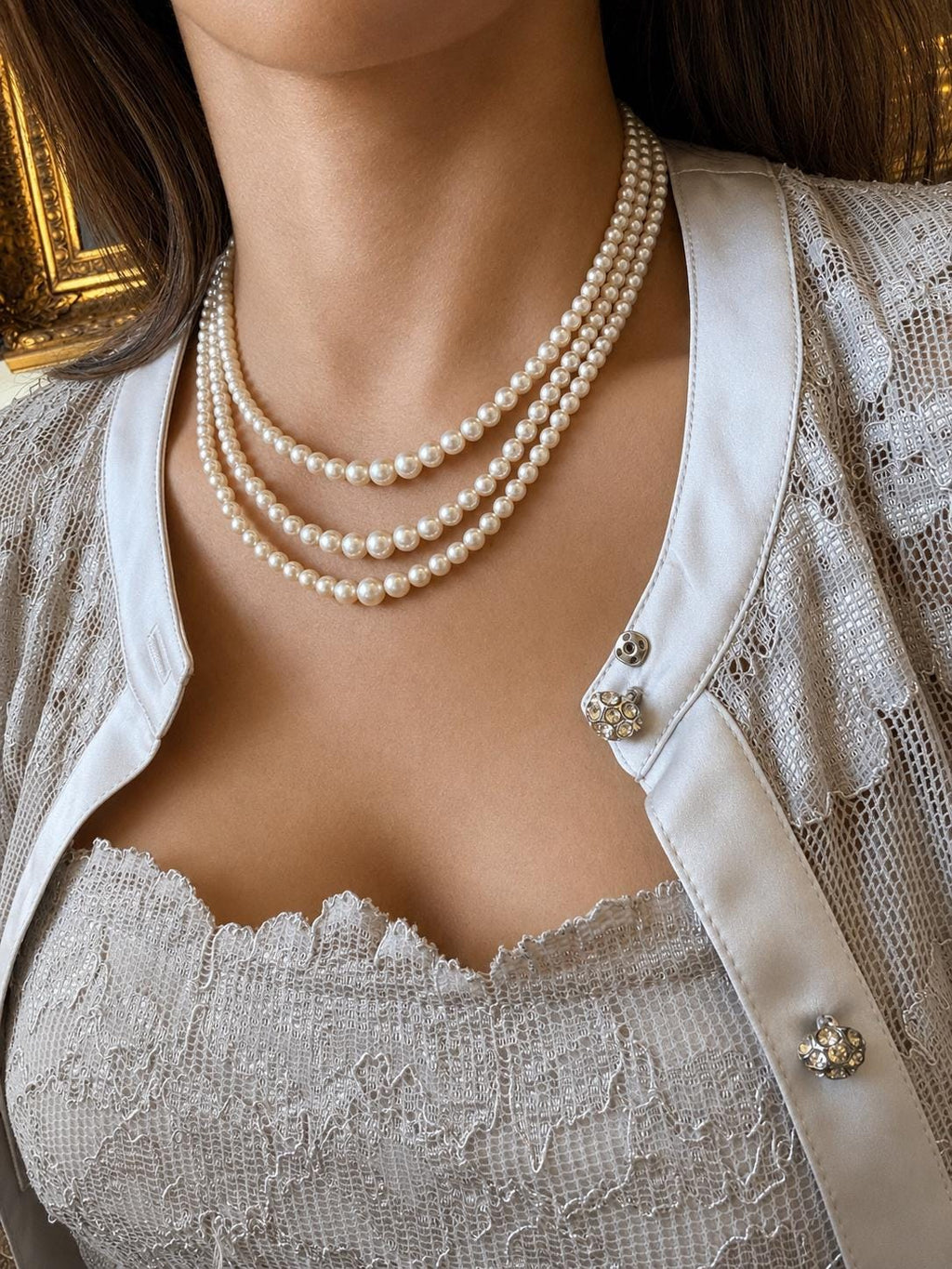 Vintage Estate 1960s 9ct Gold Amethyst Graduated Saltwater Akoya Pearl Necklace- N179A
