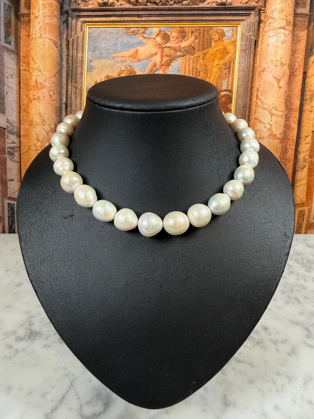 Huge 14mm Saltwater South Sea Baroque Pearl Necklace - N 178