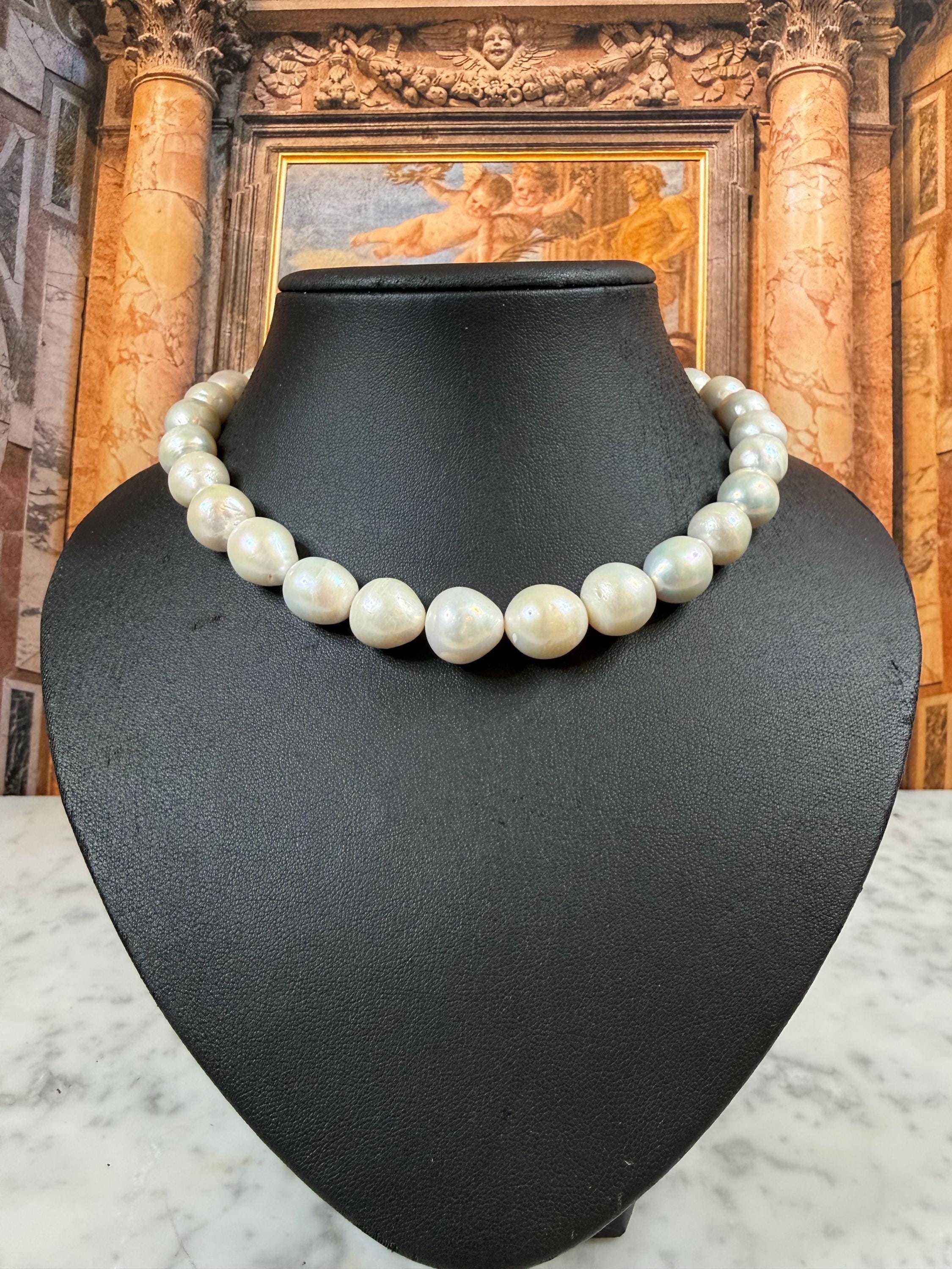 Huge 14mm Saltwater South Sea Baroque Pearl Necklace - N 178