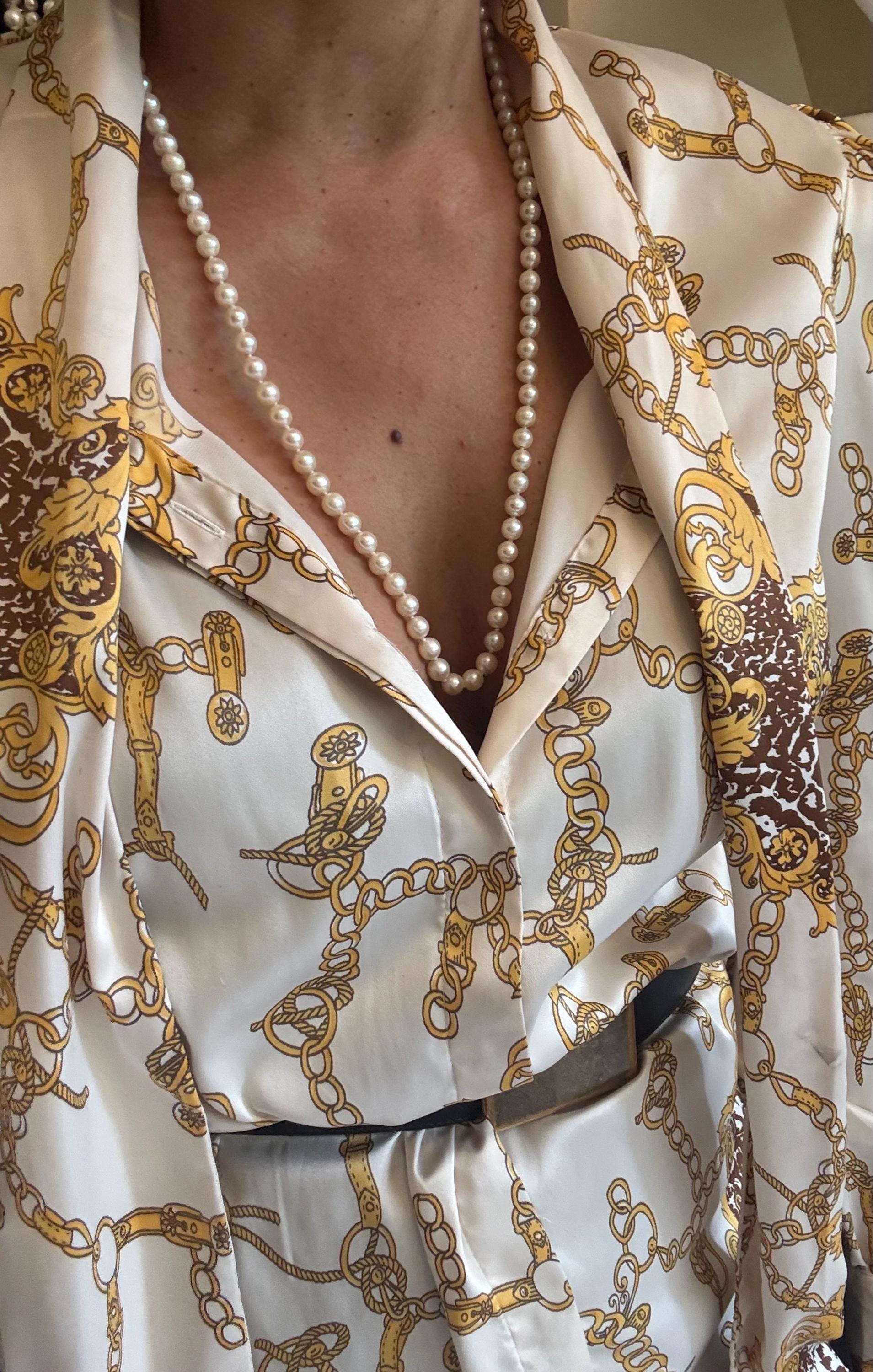 Vintage 18ct Gold Saltwater Akoya Pearl Necklace 25in Gift Idea - N055