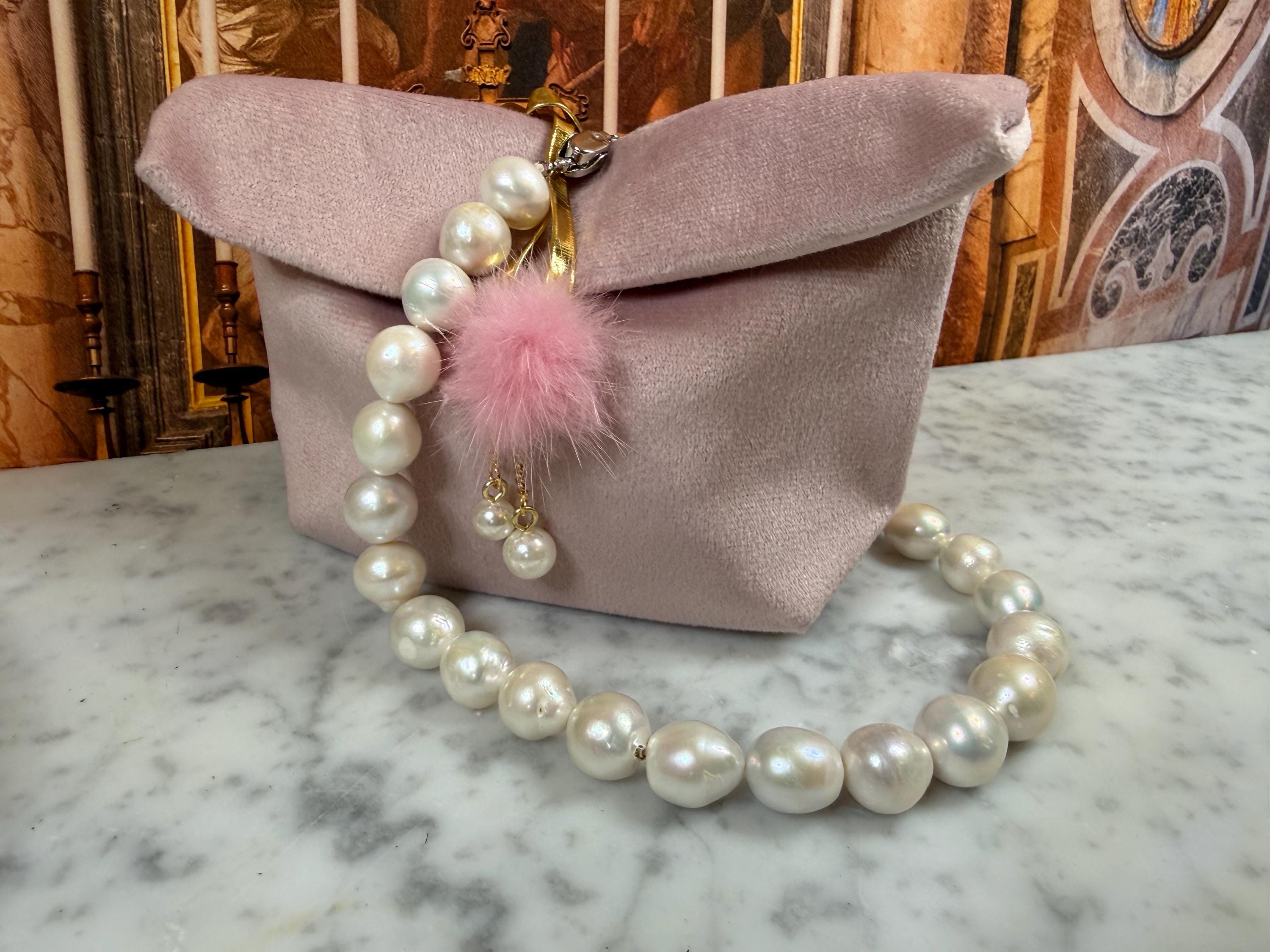 Huge 14mm Saltwater South Sea Baroque Pearl Necklace - N 178