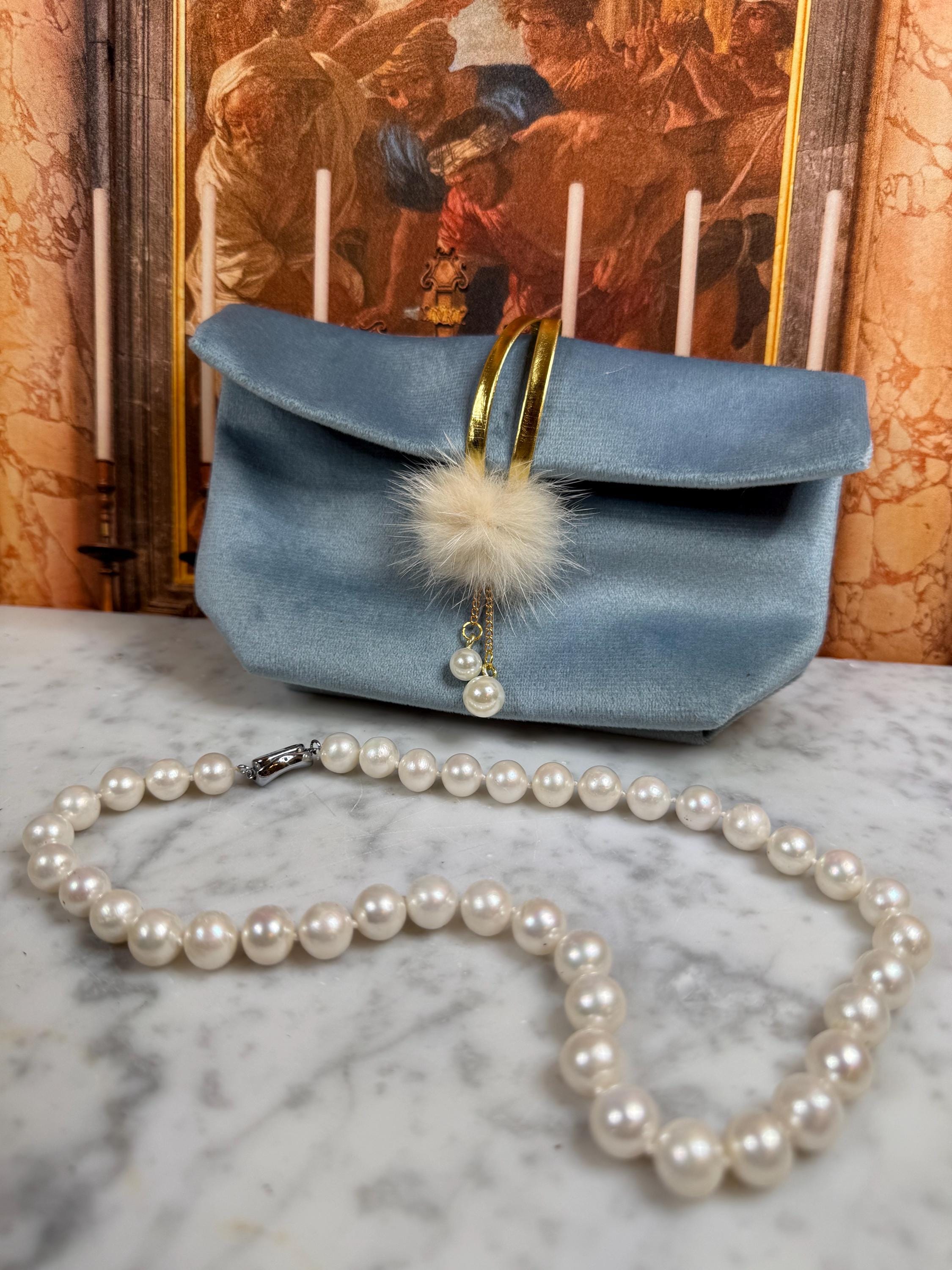 New Classic  17in 9mm Cultured Pearl Necklace Silver Push in Clasp Men & Ladies - N 180