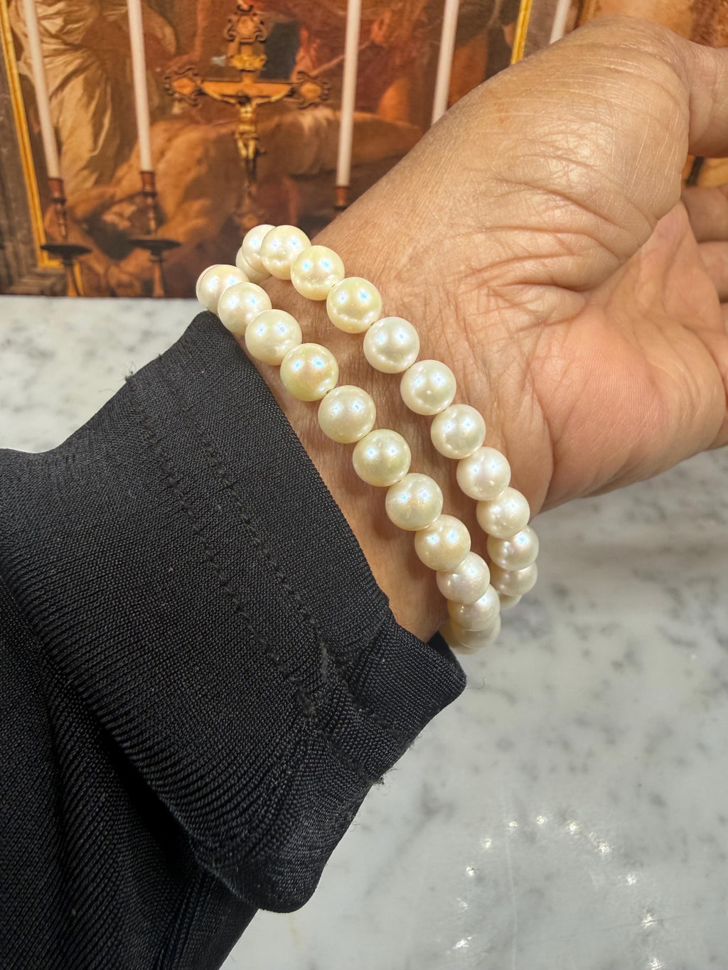 New 14ct Gold Double Strand Akoya Saltwater Pearl Bracelet B181