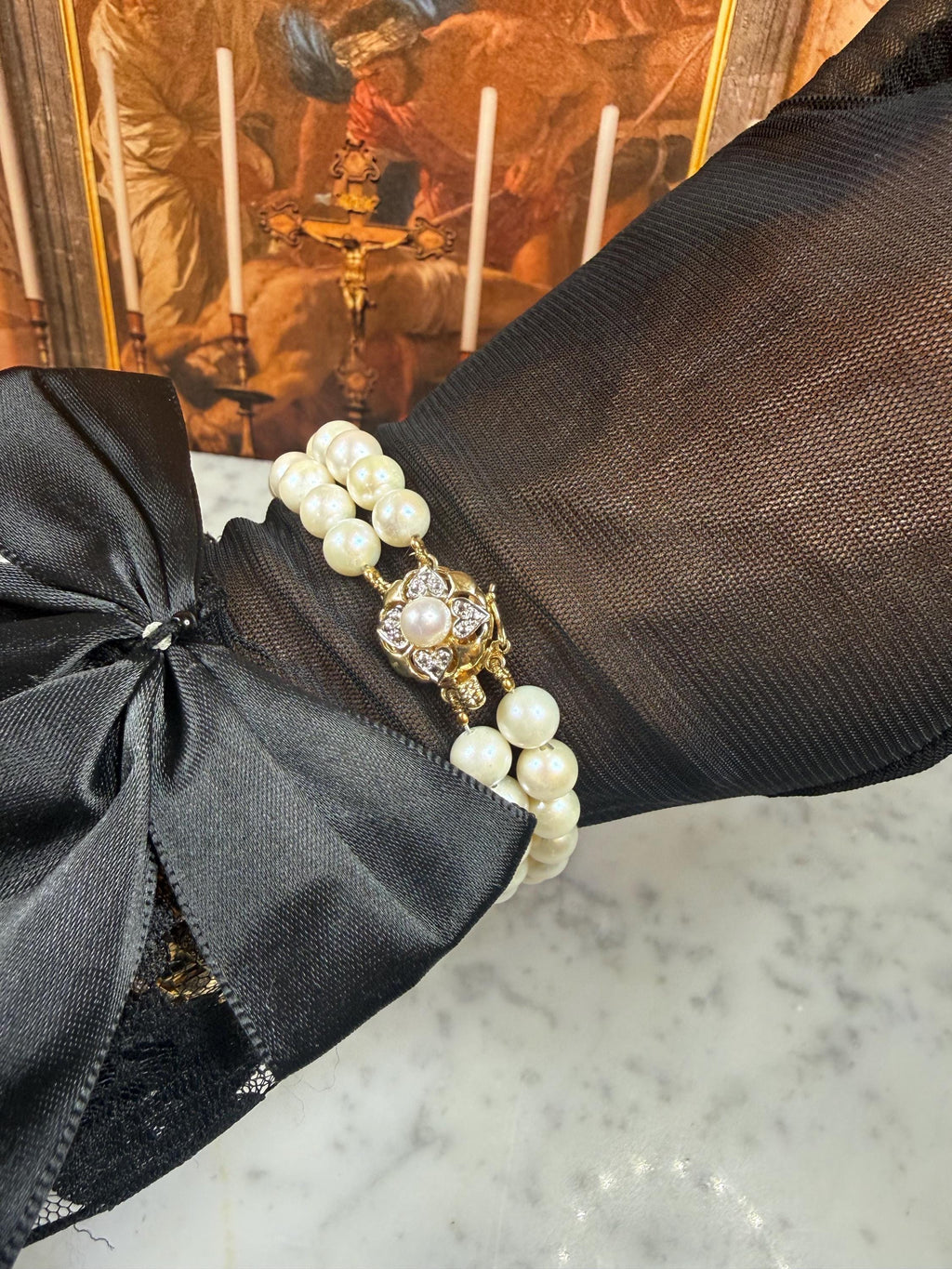 New 14ct Gold Double Strand Akoya Saltwater Pearl Bracelet B181